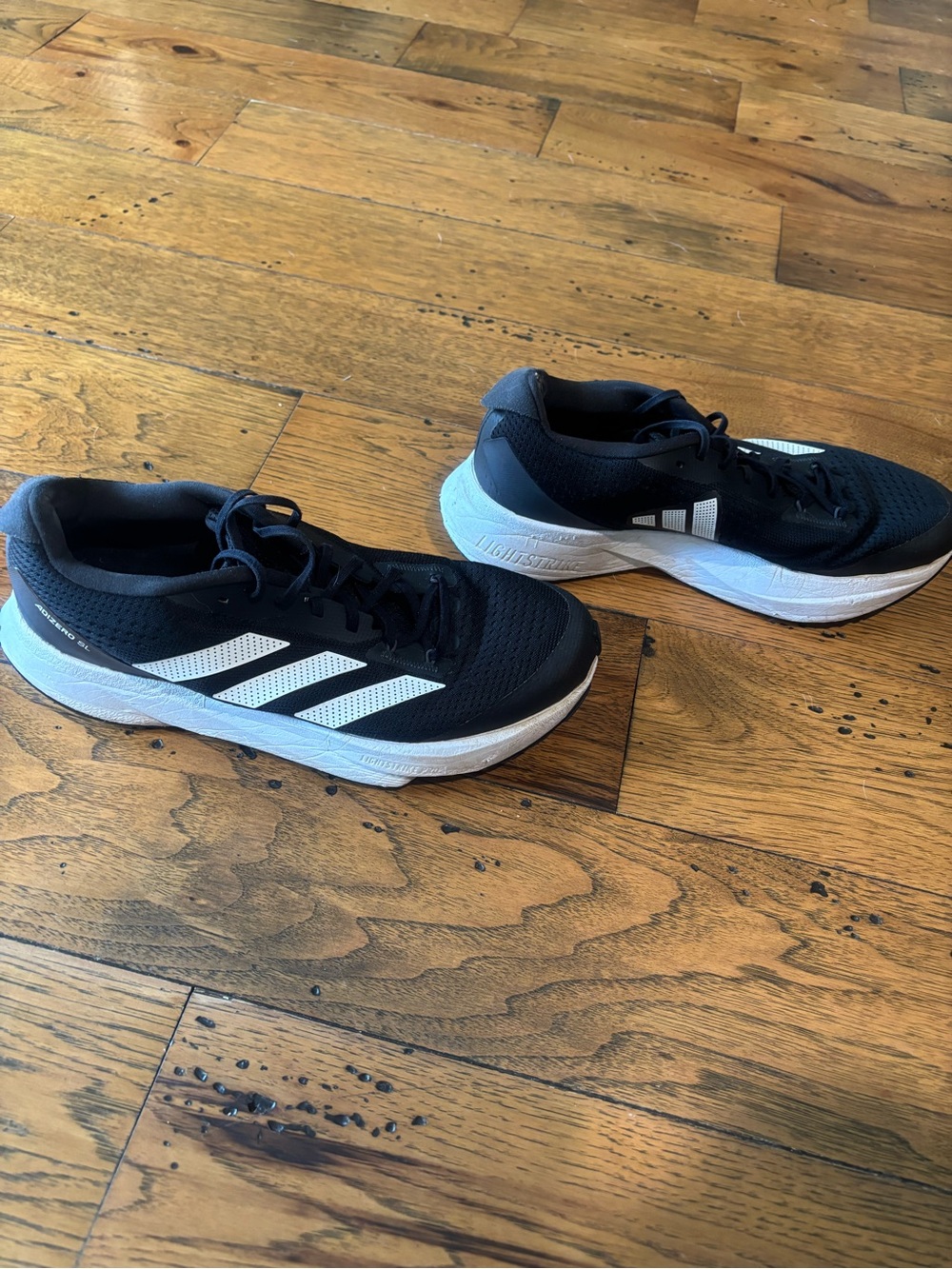 adidas Black and White Mesh Running Sneakers Size 8.5 - Picture 3 of 6